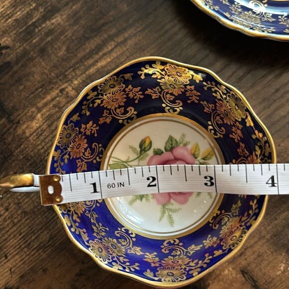 Rare  Vintage Paragon Cup and Saucer Cobalt Blue with Gold Trim - Picture 11 of 11